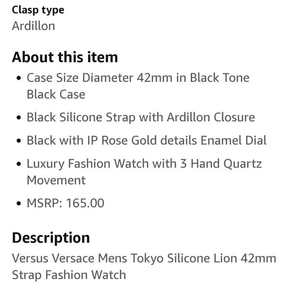 Versace Versus Versace Tokyo Silicone Lion Collection Watch - Picture 6 of 9